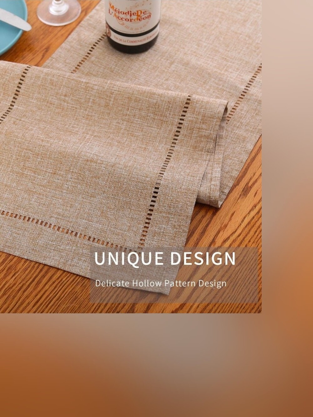 Green Hollow-Stitch Table Runner - Home Dining